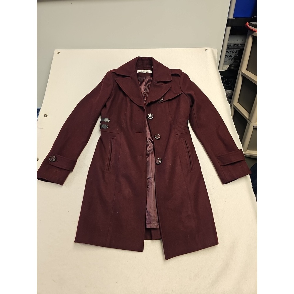 Kenneth Cole New York Womens Purple Winter‎ Wool Coat Outerwear Long  Size 4